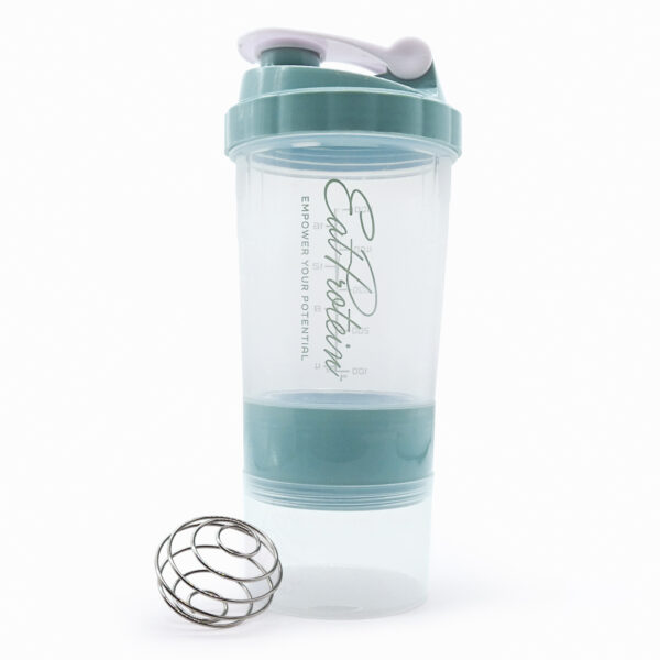 Protein Shaker Bottle 500ml/17oz – Green/Clear
