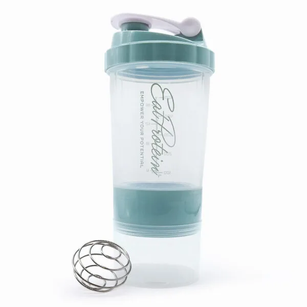 Protein Shaker Bottle 500ml/17oz – Green/Clear
