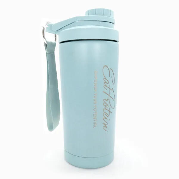 Stainless Steel Insulated Water Bottle + Shaker (600ml) Green