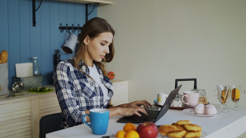 Woman working from home — smart snacking fits right into your busy day