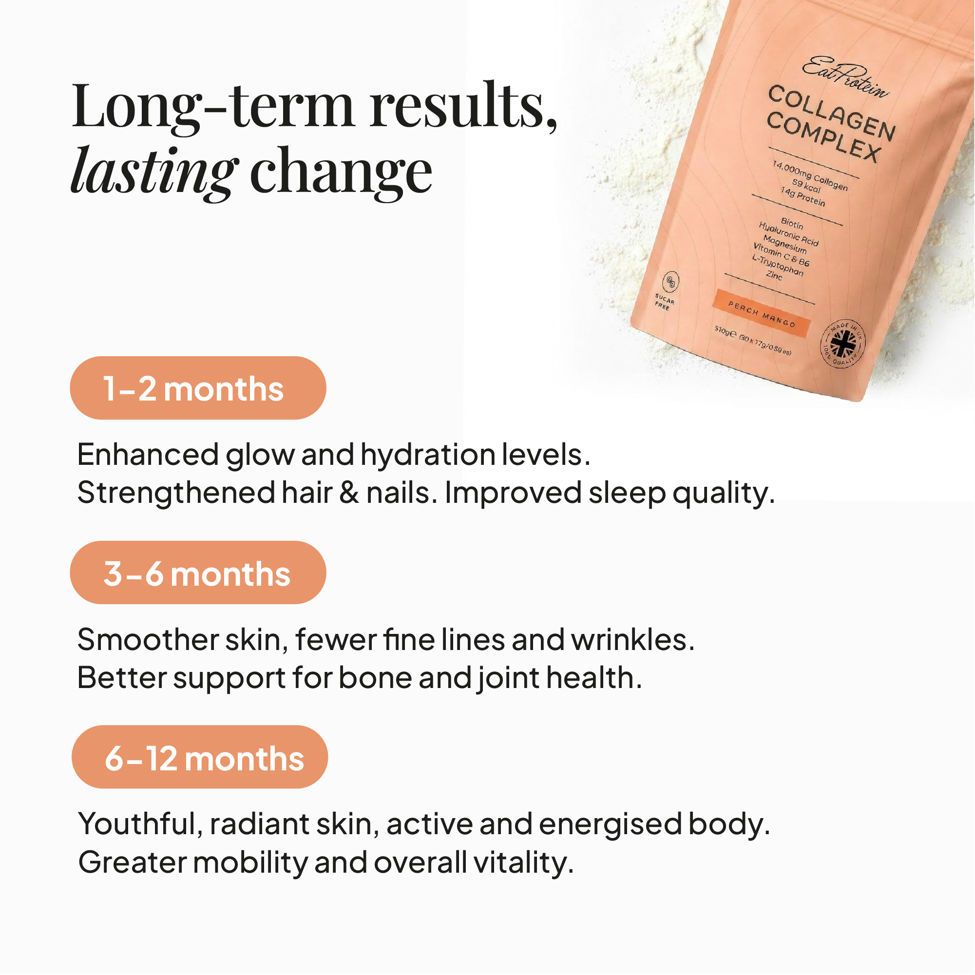 Collagen Complex Peach Mango - Bigger Pouch (30 Servings) - Image 6